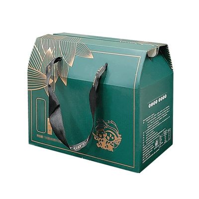 재사용 할 수 있는 고판 식품 포장 상자 가져가기용 Kraft Gable 상자 손잡이