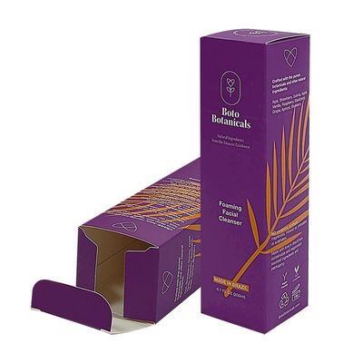 코팅 된 종이 화장품 포장 상자 자동 바닥 턱 끝 접기 상자 350g 500g