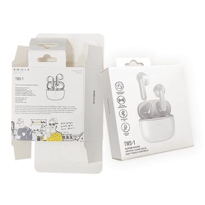 사용자 지정 로고 인쇄 종이 상자 Earphone 헤드셋 귀장용 리버스 다이렉트 터크 디자인