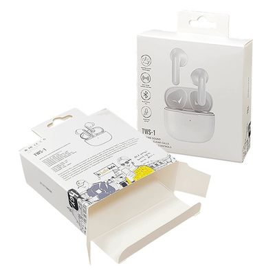 사용자 지정 로고 인쇄 종이 상자 Earphone 헤드셋 귀장용 리버스 다이렉트 터크 디자인