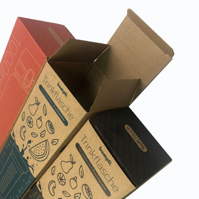 맞춤 턱 톱 박스 코팅되지 않은 Kraft E 플루트 물병 포장 상자