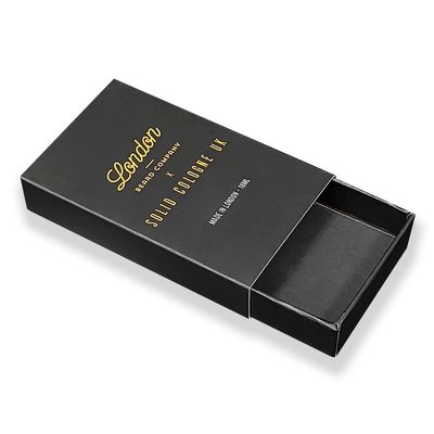 미술용 종이 선물 포장 상자 Matchbox 스타일 슬라이딩 드라워 상자 금 필름 인쇄