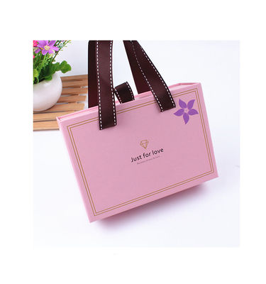 맞춤형 크기 작은 드로저 포장 상자 리본 손잡이있는 종이 선물 가방