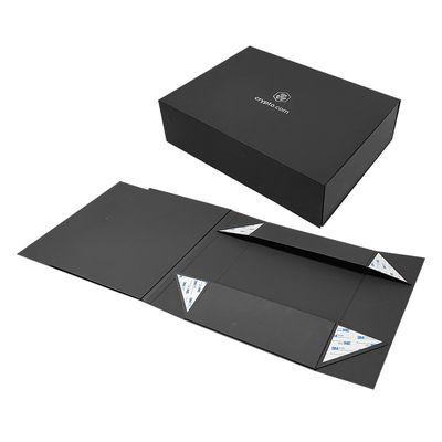 사용자 지정 로고 검은 종이 자기 닫기 접이식 선물 상자