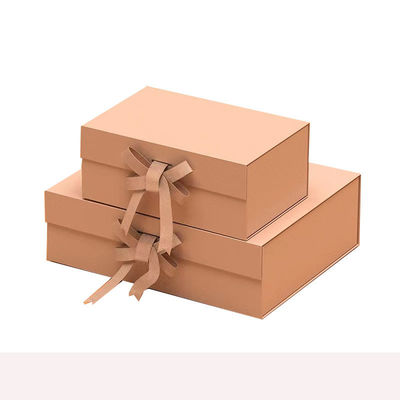 A5 깊은 딱딱한 접이식 상자 접이성 자석 선물 상자 리본 Bow 넥타이 디자인
