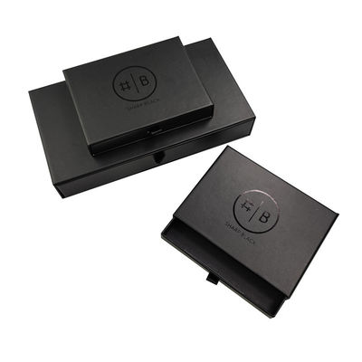 로고 은 엽지 / UV 마무리 드라워 상자 보석 종이 상자 사용자 지정 검은 끝 선물