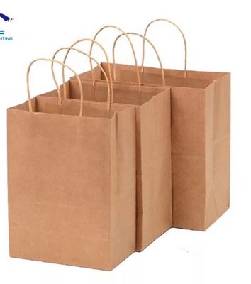 블랙 화이트 브라운 크래프트 종이 쇼핑 가방 손잡이