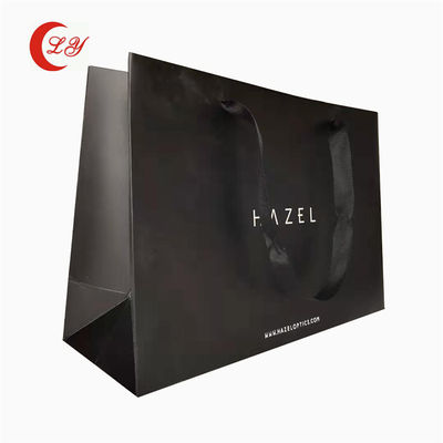 친환경적인 검은색 선물용 종이 가방, 재활용 재료로 만든