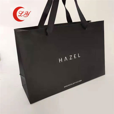 친환경적인 검은색 선물용 종이 가방, 재활용 재료로 만든