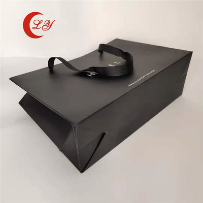 친환경적인 검은색 선물용 종이 가방, 재활용 재료로 만든