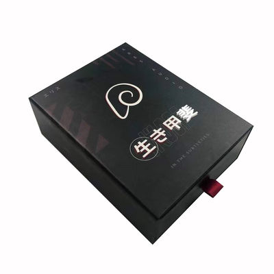 맞춤화 슬라이드 드로어 종이 상자 포장 선물 상자 패키지 검은색 선물 상자 EVA 삽입