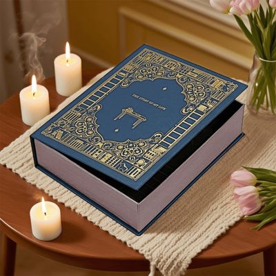 맞춤형 인쇄 럭셔리 책 모양 선물 상자 포장, 브랜드 향초 프리미엄 웨딩 홀리데이 선물 솔루션