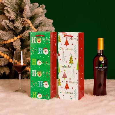 맞춤형 소형 개인 크리스마스 종이 럭셔리 쇼핑 종이 가방 (리본 손잡이 포함)