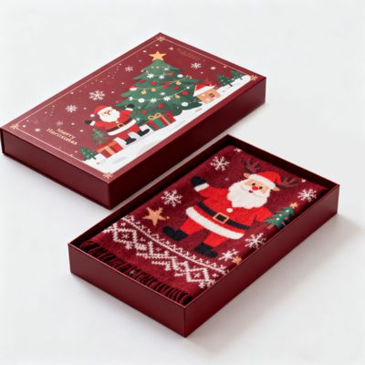 맞춤형 럭셔리 크리스마스 선물 상자 무광 경질 판지 포장 스카프 드레스 속옷 셔츠 재활용 무균 소재