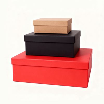 맞춤형 고급 오렌지색 뚜껑 베이스 플랫 팩 선물 상자 세트 (종이 가방 포함) 특징: 무광 라미네이션, 엠보싱, 금박 인쇄