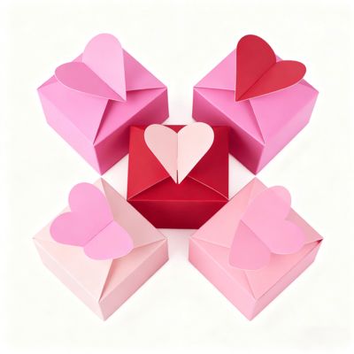 매력 발산 사랑, 저희의 특별한 하트 모양 카드 상자, 광택 매트 라미네이팅, 스펀지 라이너, 모든 특별한 순간, 손잡이, 양초