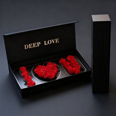 맞춤형 인기 I LOVE U 꽃 선물 상자 친환경 재활용 자석 종이 상자 포장 장미 꽃 선물 상자