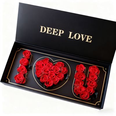 맞춤형 인기 I LOVE U 꽃 선물 상자 친환경 재활용 자석 종이 상자 포장 장미 꽃 선물 상자