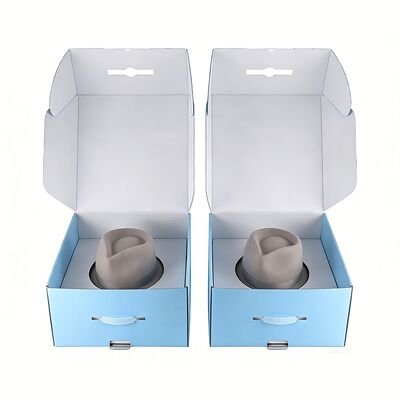 로고가 있는 맞춤형 모자 상자 친환경 코팅된 튼튼한 고급 판지 배송 종이 상자 모자 포장