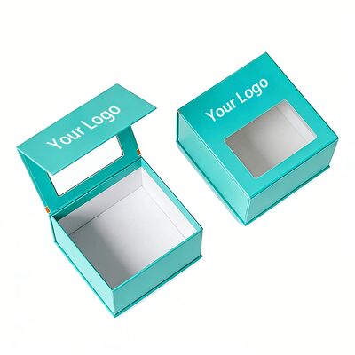 맞춤형 고급 수제 자석 잠금 선물 상자, 창문 포장 종이 상자, 모자 및 의류용