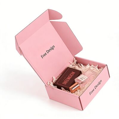 소매 주문 맞춤 인쇄 분홍색 노러거드 카드보드 포장 상자 우편 메일 배송 상자