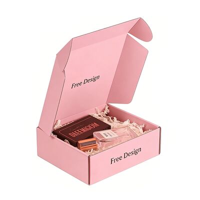 소매 주문 맞춤 인쇄 분홍색 노러거드 카드보드 포장 상자 우편 메일 배송 상자