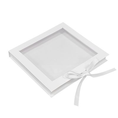 평면 카드보드 디스플레이 박스 재활용 된 자석 닫기 선물 상자 맑은 창문