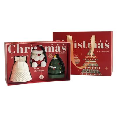 맞춤 로고 럭셔리 빨간색 종이 크리스마스 상자 손잡이 선물 포장 식품 보석 약국 브랜드 디자인